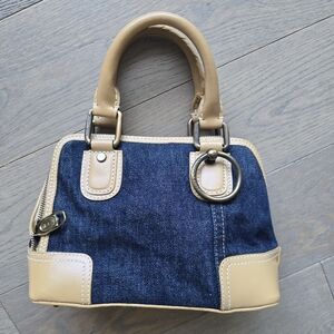 Dolce & Gabbana Denim and Tan Vintage Small Handbag